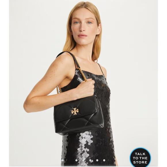 Tory Burch Kira Diamond Quilt Pave Concertible Shoulder Dust Bag OS NWT - Picture 3 of 13